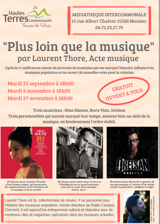 Conférences Laurent Thore "Plus loin que la musique"