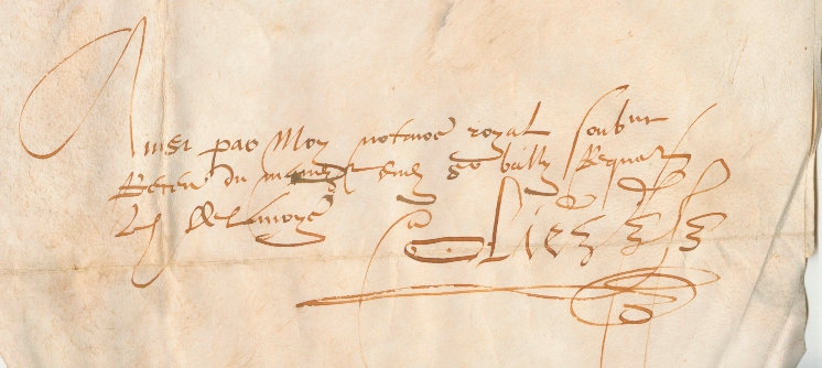 Signataire déclaration de maladie de François de Laurie (1559)