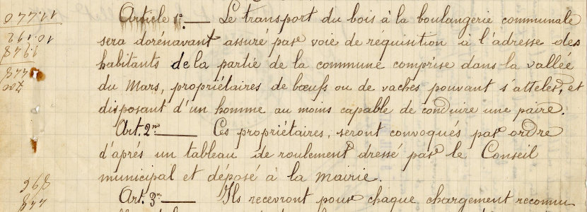 Extrait arrêté municipal Saint Vincent de Salers 22 avril 1917. Source E DEP 1498/4